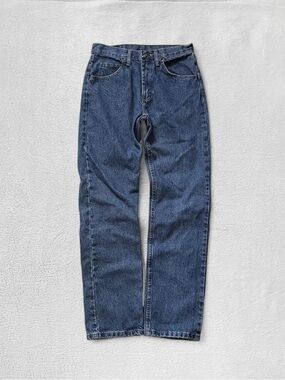 Wrangler Dark Navy Blue Straight High Rise Cotton Denim Jeans, Men’s 30 x 32